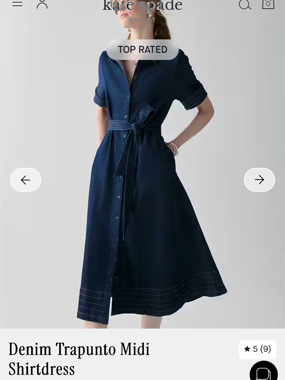 kate spade Denim Trapunto Midi Large